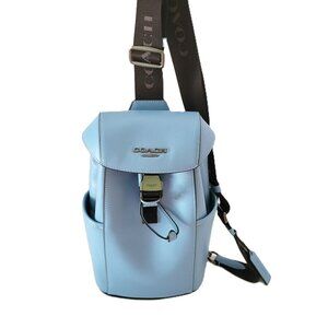 Coach CBI69 Racer Pack Sling Bag Smooth Leather Pool Blue Messenger
